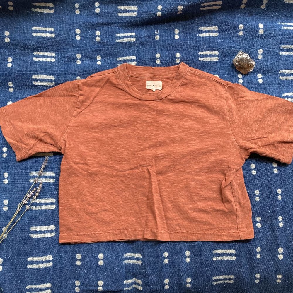 LOU & GREY Cozy Jersey Crop Top in Egyptian Clay